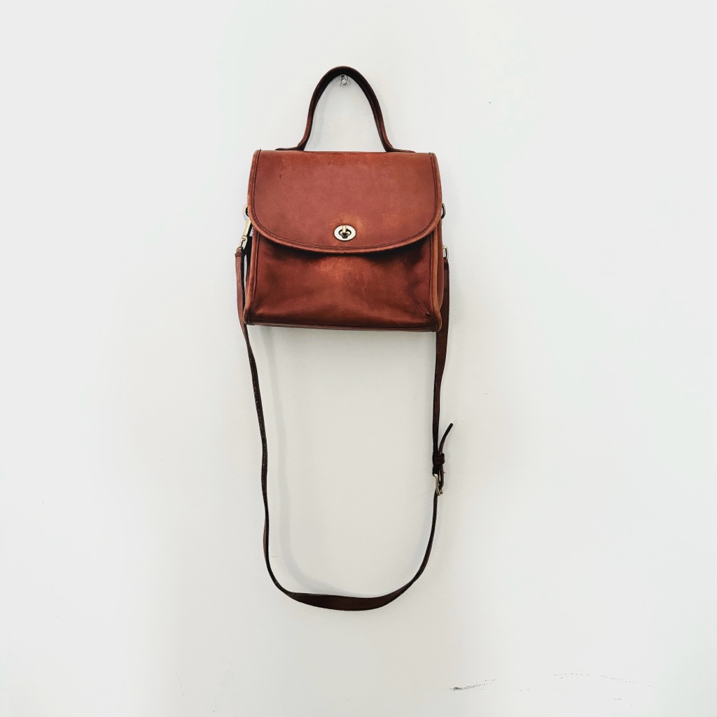 Vintage 90s Coach Brown Leather Manor British Tan 9977